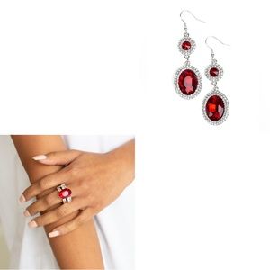 Red Earring & Ring Set
